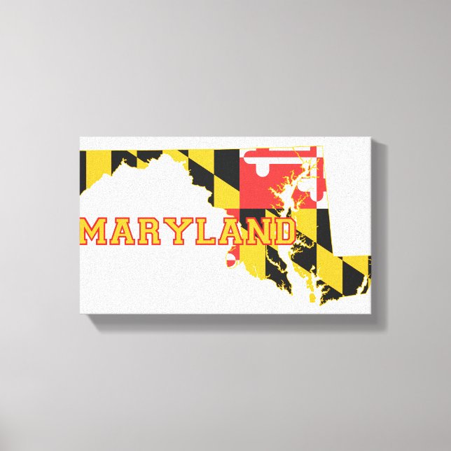 Impressão Em Tela Sinalizador e Mapa do Estado de Maryland (Frente)