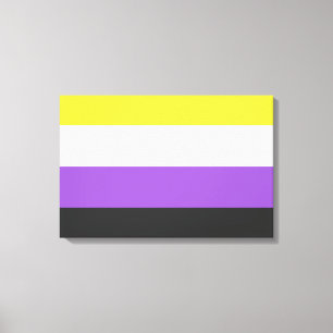 Impressão Em Tela Sinalizador Enby (Orgulho Não-Binário)