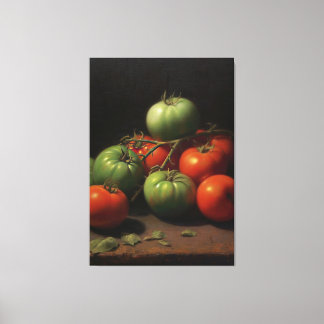 Impressão Em Tela Sinfonia do Jardim: Pintura de óleo de tomate verm