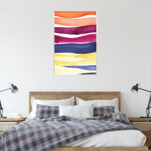 Impressão Em Tela Sinfonia Serene Ocean: inspirada em Abstrato Wave