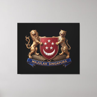 Impressão Em Tela singapore country flag symbol emblem coat arms