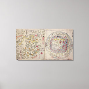 Impressão Em Tela Sino mapa do mundo coreano