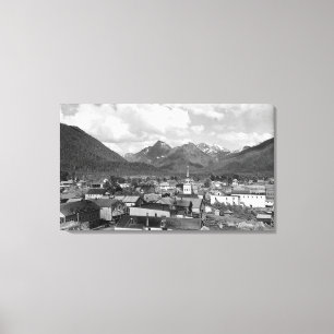 Impressão Em Tela Sitka, Alaska com as três irmãs no fundo