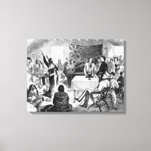 Impressão Em Tela Sitting Bull Council, 1877 (Frente)