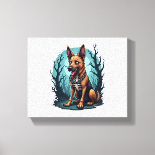 Impressão Em Tela Skeleton Shepherd Dog