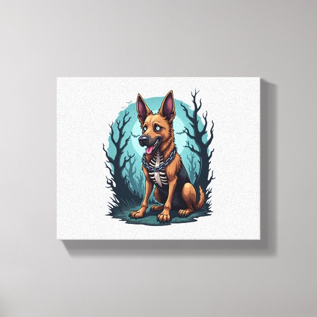 Impressão Em Tela Skeleton Shepherd Dog (Frente)