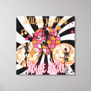 Impressão Em Tela Skeletons Engraçados Só Querem Rattle & Roll Estic