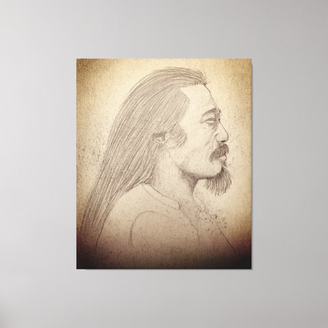 Impressão Em Tela "Sketch of Kitaro", musician, composer, artist (Frente)