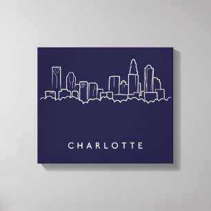 Impressão Em Tela Skyline da cidade de Charlotte, North Carolina