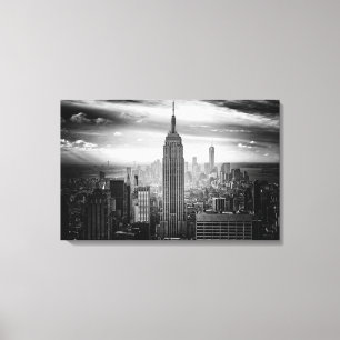 Impressão Em Tela Skyline da Nova Iorque preto e branco