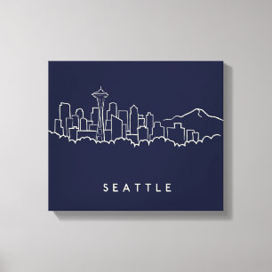 Impressão Em Tela Skyline de Seattle