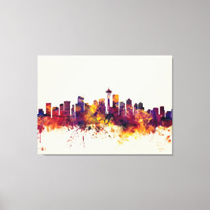 Impressão Em Tela Skyline de Seattle Washington