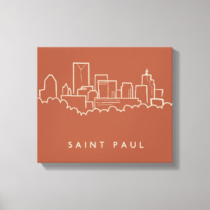 Impressão Em Tela Skyline de St Paul, Minnesota