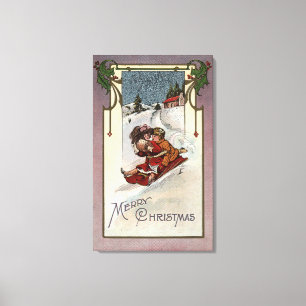 Impressão Em Tela Sledding alegre de ChristmasCouple