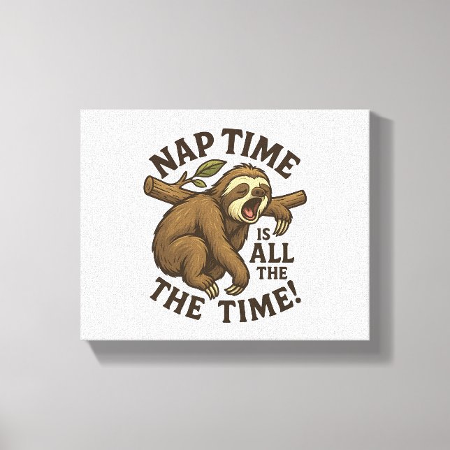 Impressão Em Tela Sleepy Sloth Engraçado (Frente)