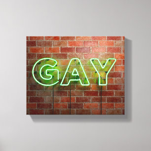 Impressão Em Tela SlipperyJoe's artístico neon verde Gay Sinal gay 