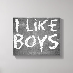 Impressão Em Tela SlipperyJoe's Eu Gosto de Meninos quadro-negro suj