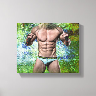 Impressão Em Tela SlipperyJoe's homem adulto altamente musculoso sem