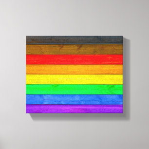 Impressão Em Tela SlipperyJoe's Inclusive orgulho gay flag texturizo