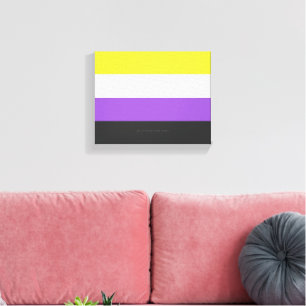 Impressão Em Tela SlipperyJoe's Nonbinary Pride Flag gay LGBTQ