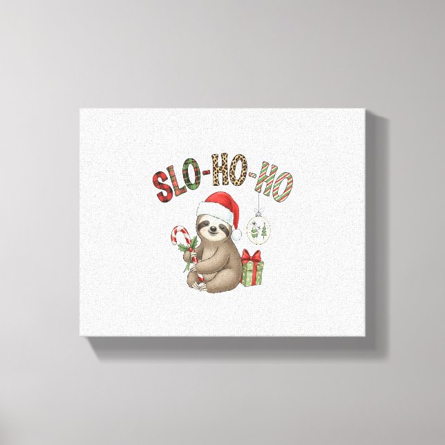 Impressão Em Tela Slo Ho Xmas Sloth (Frente)