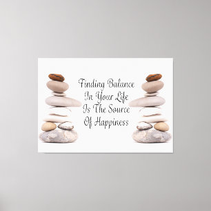 Impressão Em Tela Slogan Balanço da Vida das Pedras Conjuntas