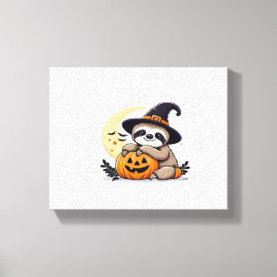 Impressão Em Tela Sloth Halloween Motif Clássico T-Shirt