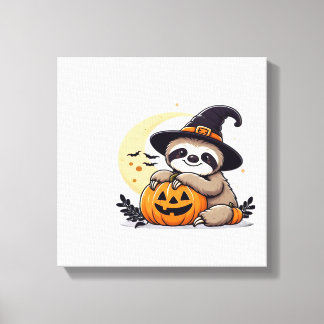 Impressão Em Tela Sloth Halloween Motif Cute Classic T-Shirt