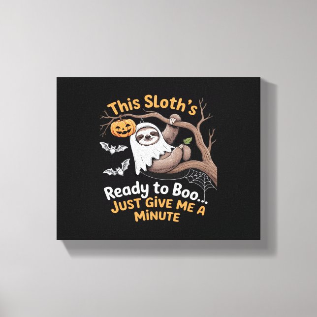 Impressão Em Tela Sloth Halloween Sloths Cute Bat Vampire Essential (Frente)