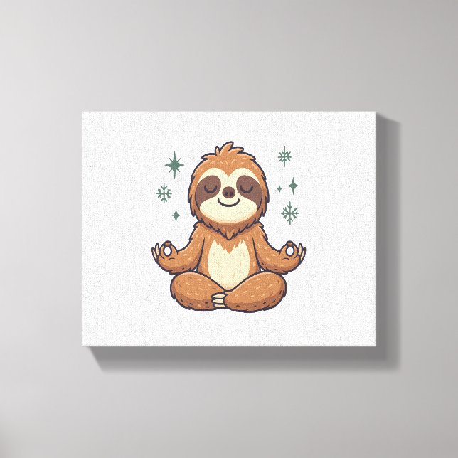 Impressão Em Tela Sloth Yoga Sloth (Frente)