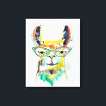 Impressão Em Tela Smarty Pants Llama<br><div class="desc">Smarty-Pants Llama por Jennifer Goldberger. Possui uma lama fabulosa em estilo aquarela vestindo óculos divertidos.</div>