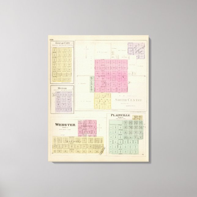 Impressão Em Tela Smith Center, Gould City, Motor, Webster, Kansas (Frente)