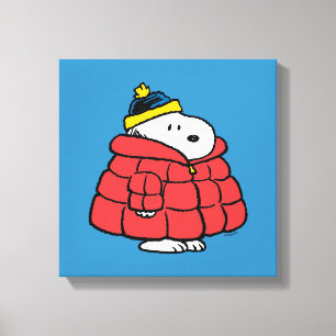 Impressão em Tela Snoopy Inverno com Casaco Puffer