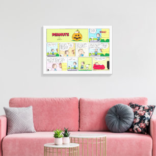 Impressão Em Tela Snoopy & Linus   O Excelente Pumpkin News