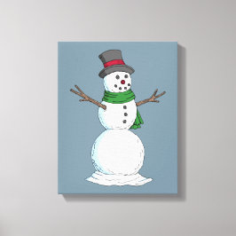 Impressão Em Tela Snowman