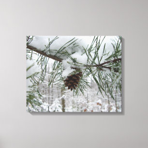 Impressão Em Tela Snowy Pine Branch Winter Nature Fotografia