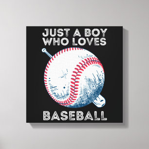 Impressão Em Tela Só um garoto que ama beisebol em Bateria de Baseba