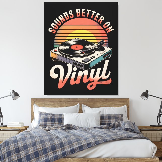Impressão Em Tela Soa melhor no Vinyl (Insitu(Quarto))