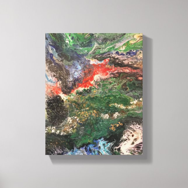 Impressão Em Tela Sob a série Sea Fairy Tale pintura em verde (Frente)