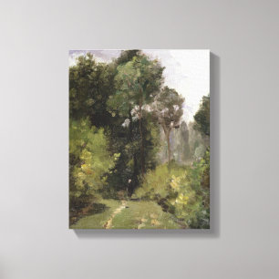 Impressão Em Tela Sob as árvores, 1864 (óleo no conselho)
