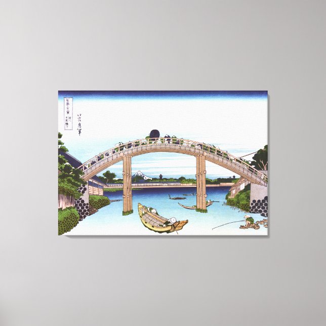Impressão Em Tela Sob ponte Mannen em Fukagawa (Frente)