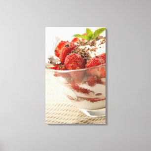 Impressão Em Tela Sobremesa da morango com Yogurt fresco
