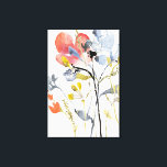 Impressão Em Tela Sobreposição da Flor - Flores de Pastel de Aquarel<br><div class="desc">Sobreposição Flor I por Jennifer Goldberger. Possui flores e caules em um estilo semelhante a aquarela, principalmente com um esquema de cores claras.</div>