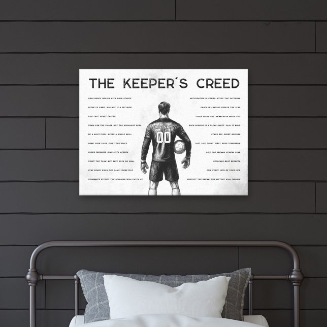 Impressão Em Tela Soccer Goalkeeper Personalized Keeper's Creed (Criador carregado)