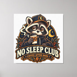 Impressão Em Tela Sociedade do Café Raccoon Retro