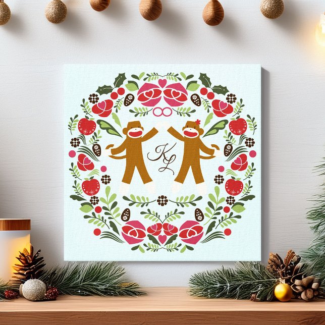 Impressão Em Tela Sock Monkey Joy (Criador carregado)