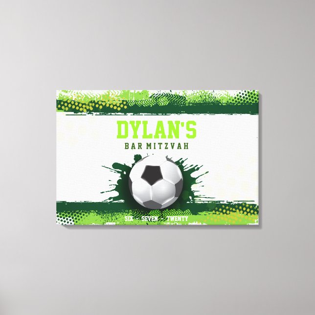 Impressão Em Tela SOCSIN IN GREEN Bar Mitzvah Sign In Memory Conselh (Frente)