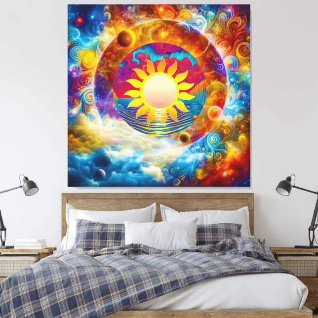 Impressão Em Tela Sol cósmico (Insitu(Quarto))