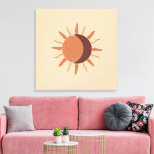 Impressão Em Tela Sol e Lua – Boho Celestial    Equilíbrio Sagrado