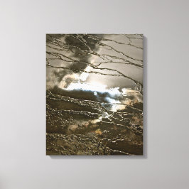 IMPRESSÃO EM TELA SOL E NUVENS DE TEMPORAL NA ÁGUA ABSTRATA